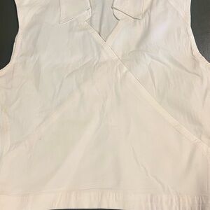 White Sleeveless Wrap-Style Women's Top